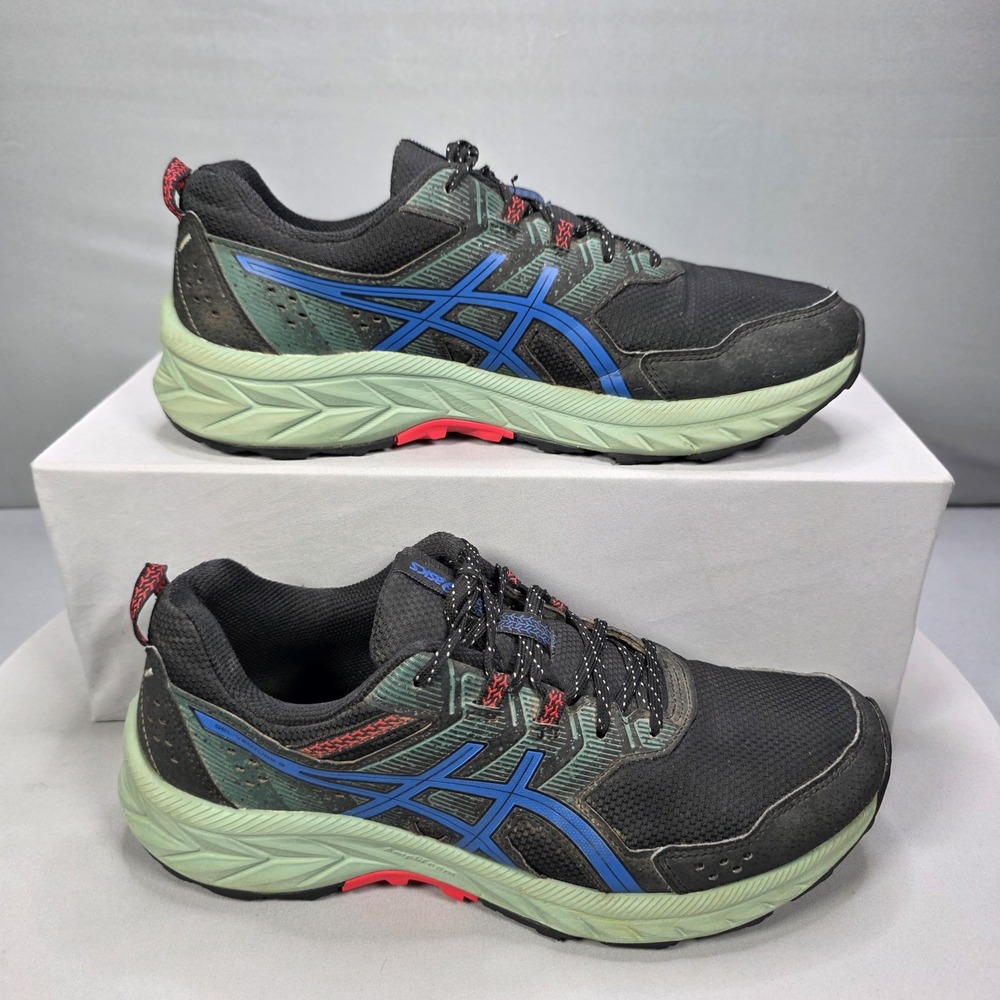 ASICS Gel-Venture 9 Trail Running Shoes Mens 9.5 Grey Black Green 1011B486